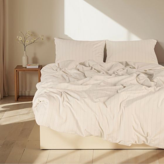 Постельное бельё SL Home Cotton line 2 сп 180*220см, 240*225 см, 50*70-2шт, цв.молочный, 100% хлопок