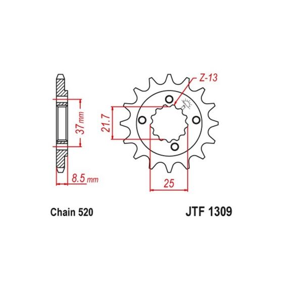 Звезда ведущая JT sprockets JTF1309-15, цепь 520, 15 зубьев