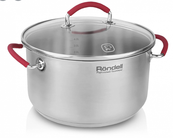 Кастрюля Rondell Sorge RDS-1221 5,1л стек.кр серебристый