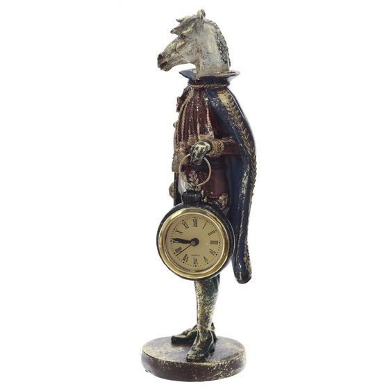 Фигурка декоративная &quot;Лошадь&quot; с часами D4см, (LR44x1), L12 W7,5 H24,5 см