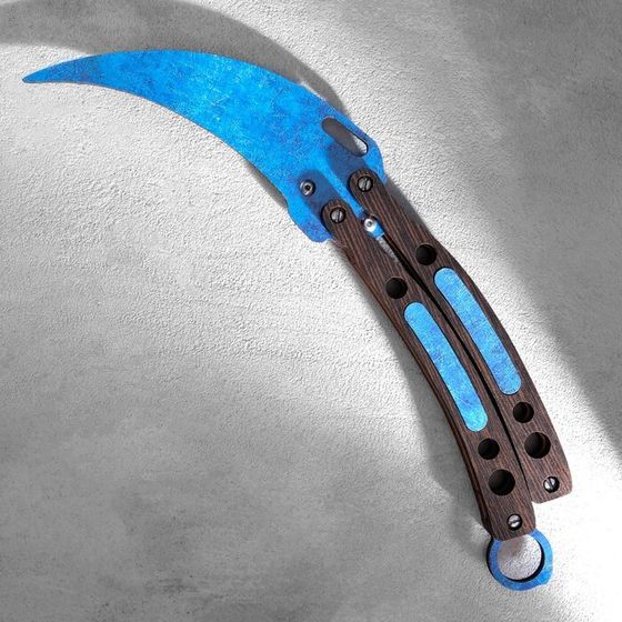 Сувенир деревянный &quot;Нож-бабочка. Керамбит&quot;, синий