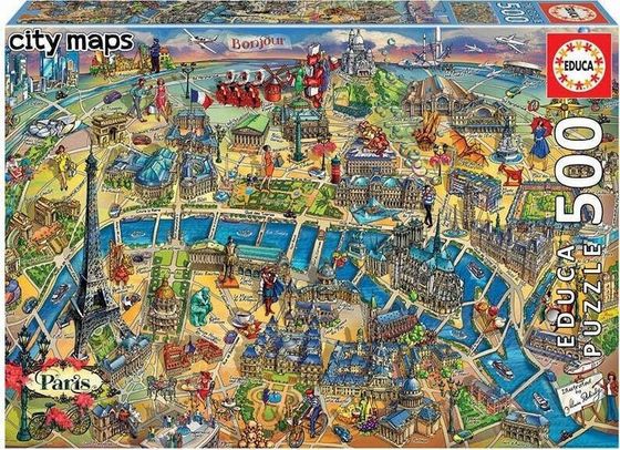 Educa Puzzle 500 Elementów Mapa Paryża