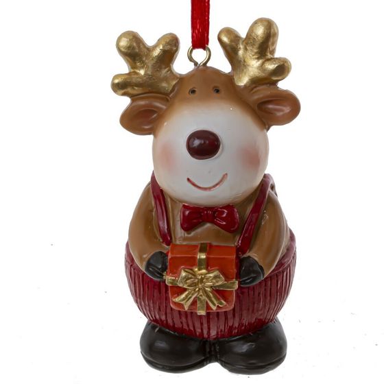 Фигурка декоративная подвесная &quot;Олень&quot;, L5 W3,5 H7,5 см, 4в.