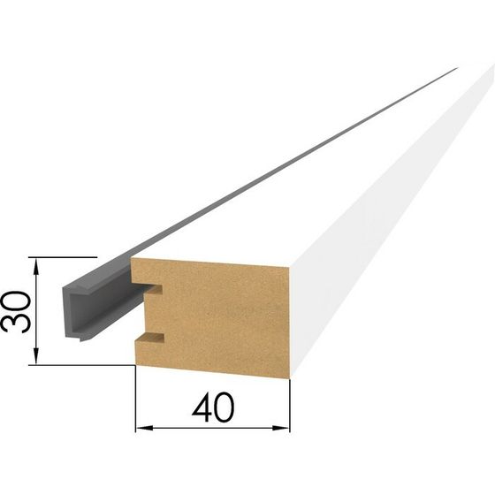 Интерьерная рейка МДФ Ривьера Белый, 2700х40х30 мм