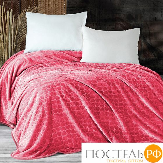 Плед EVLEN Super Soft &quot;СЕРДЦЕ&quot; 180*240 в коробке п/э Р 945 розовый