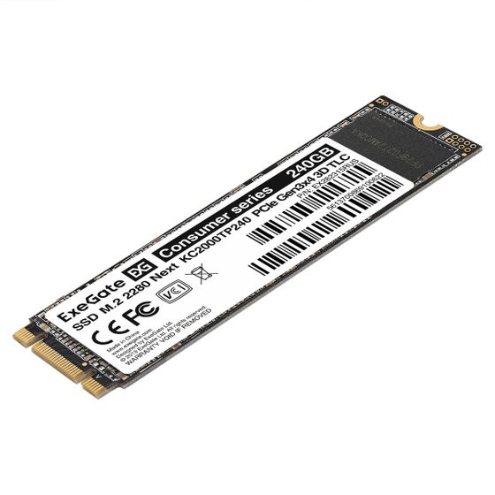 Накопитель SSD 240Gb ExeGate Next KC2000TP240 M.2 2280 PCI-E 3.0 x4 3D TLC (EX282315RUS)