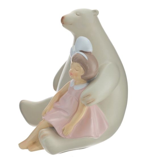 Фигурка декоративная "Девочка с медведем", L11 W11 H12 см