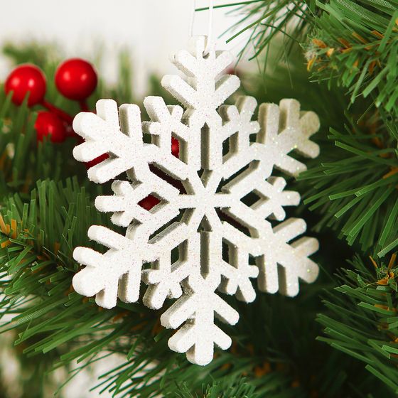 !Подвеска новогодняя 2 штуки «Снежинка», макси, 9 см. МИКС