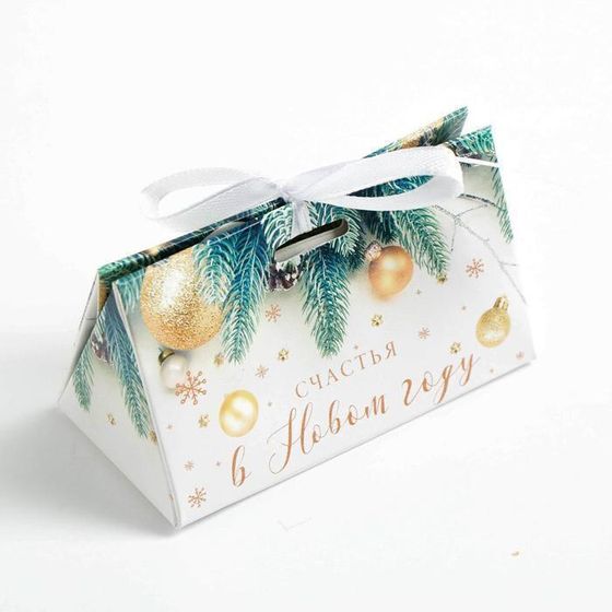 !09 Комплект из 5 штук: Бонбоньерка «Новогоднее фото», 10 × 5,5 × 5,5 см.