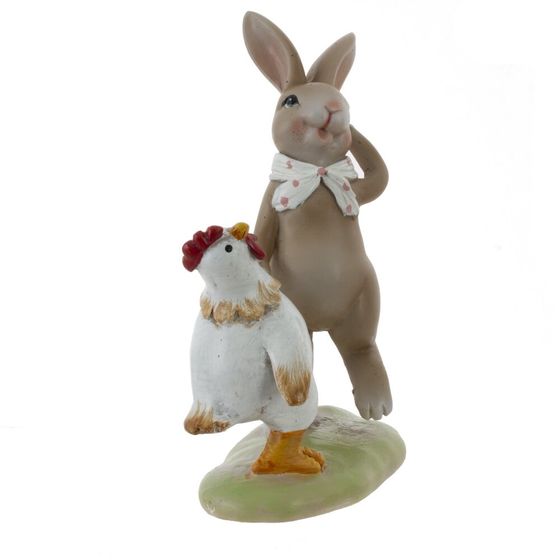 Фигурка декоративная "Заяц с курицей", L8 W4 H10,5 см