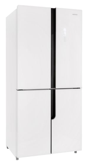 Холодильник NordFrost RFQ 510 NFGW inverter белое мерцающее стекло (Side-by-Side)