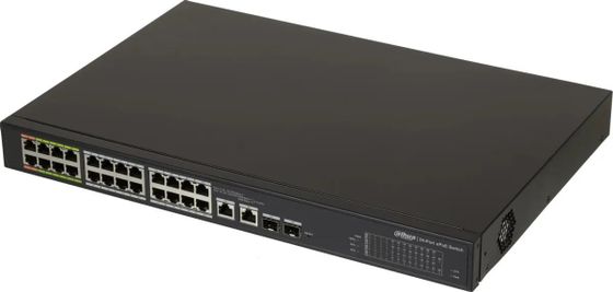 Коммутатор Dahua DH-LR2226-24ET-360 (L2) 24x100Мбит/с 2x1Гбит/с 2xКомбо(1000BASE-T/SFP) 22PoE+ 2PoE++ 360W управляемый