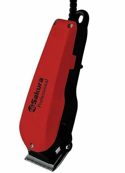 Машинка для стрижки Sakura SA-5112R Professiоnal сеть (насадок 2шт) красный/черный