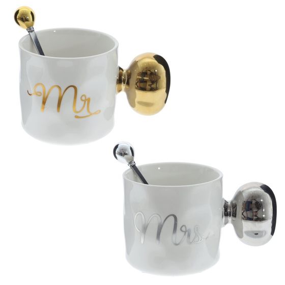 Кружка с ложкой, L9 W9 H8,5 см, дизайн микс.