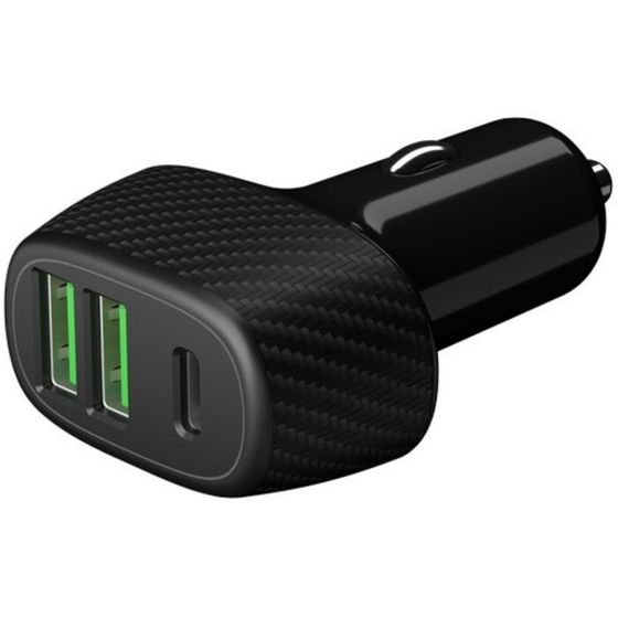 Автомобильное зарядное устройство Deppa (11296) 2 USB QC 3.0, USB-C PD, 42 Вт, чёрный