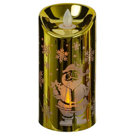 Изделие декор Свеча &quot;Золотой Дед Мороз&quot; (подсвет, AAAх3 н/п) L7,5 W7,5 H14,5 см