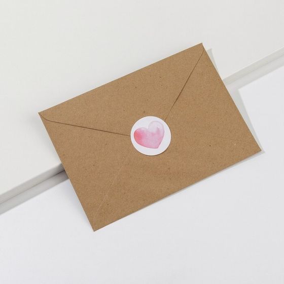 !Приглашение (набор 7 штук) в крафтовом конверте «Розовый», 10 х 15 см