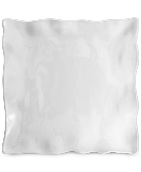 Small White Ruffle Melamine Square Platter