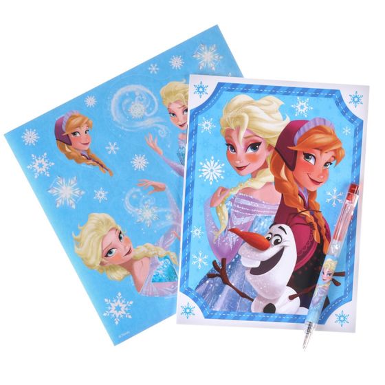 !09 Комплект из 3-х наборов-Канцелярский набор «С новым годом», блокнот А6, ручка, наклейки, Холодное сердце