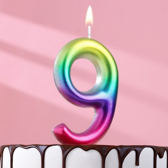Свеча в торт «Цифра 9», 9 см