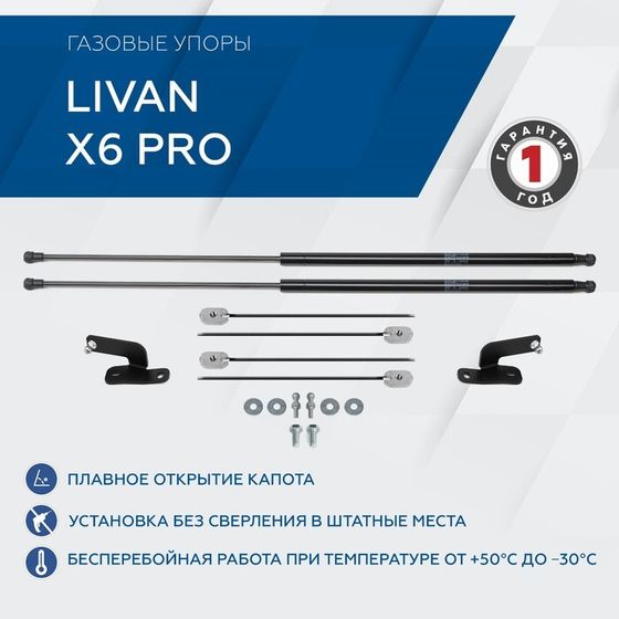 Газовые упоры капота Rival для Livan X6 Pro 2023-н.в., 2 шт, A.ST.1905.1