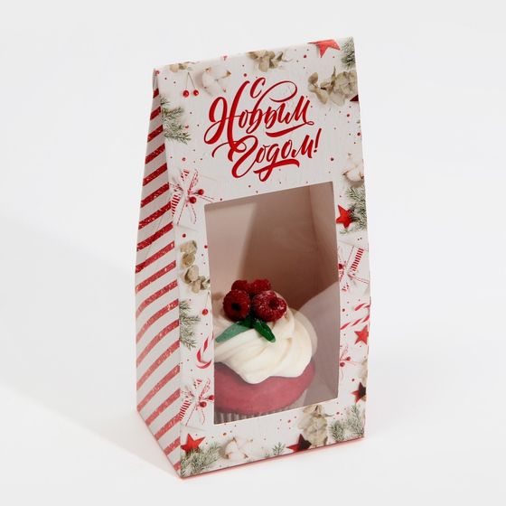 !09 Комплект из 5 штук: Коробка складная «С Новым годом!», 9×19×6 см.