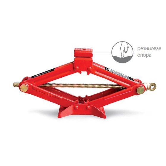 Домкрат механический AUTOPROFI DV-10R, винтовой, ромбовидный, с резиновой опорной частью, 1 тонна