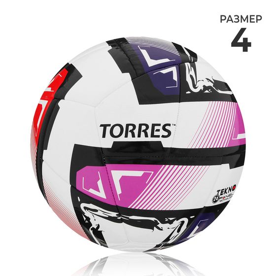 Футзальный мяч TORRES Futsal Resist, FS321024, полугибридная сшивка, 24 панели, р. 4, PU