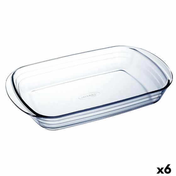 Форма для выпечки Ô Cuisine Ocuisine Vidrio Прозрачный Cтекло Прямоугольный 35 x 22 x 6 cm (6 штук)