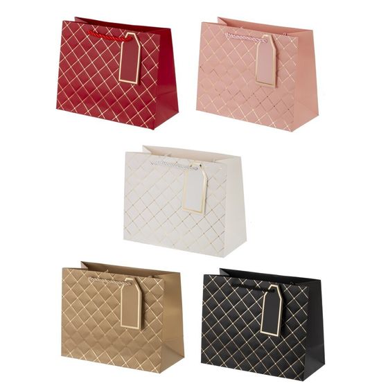 Пакет подарочный (бумага 210г/м2, блок 12шт), L23 W10 H18 см, 5в.