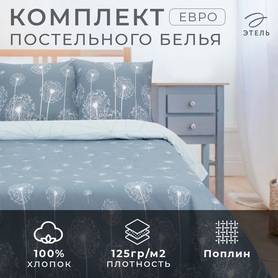 Постельное бельё &quot;Этель&quot; Евро Одуванчики (вид 2) 200*217 см, 220*240 см, 70*70 см - 2 шт