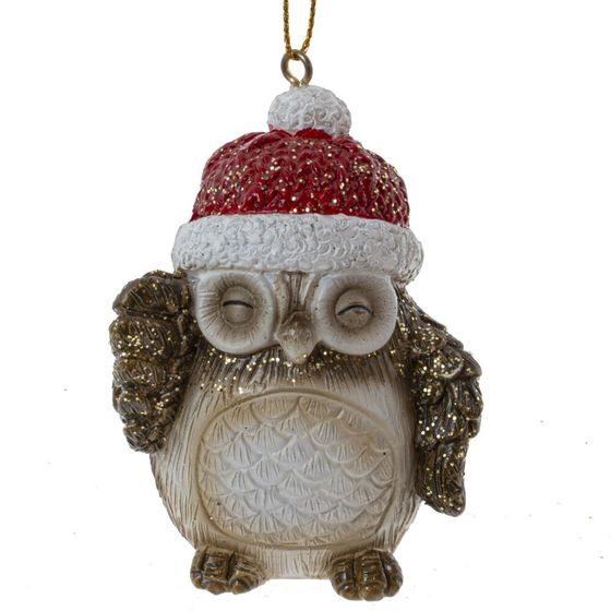 Фигурка декоративная подвесная &quot;Сова&quot;, L5 W4 H7 см, 3в.