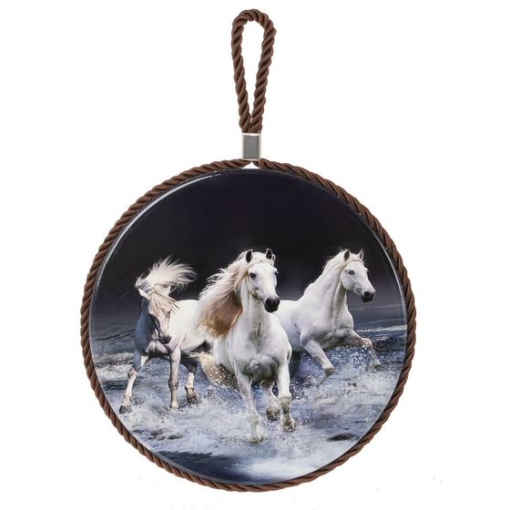 Декоративная подставка под горячее с подвеской &quot;Лошадь&quot;, D 17 см, L17 W17 H0,5 см, 6в.