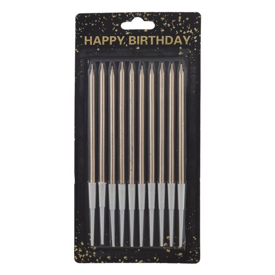 Набор из 10-ти свечей для торта, D 0,5 см,L9,5 W0,5 H18,5 см