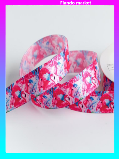 !Лента атласная «Фламинго», 2 см × 5 м