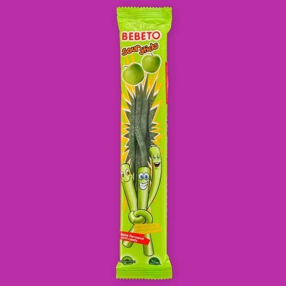 Жевательный мармелад BEBETO SOUR STICKS, со вкусом яблока, 30 г