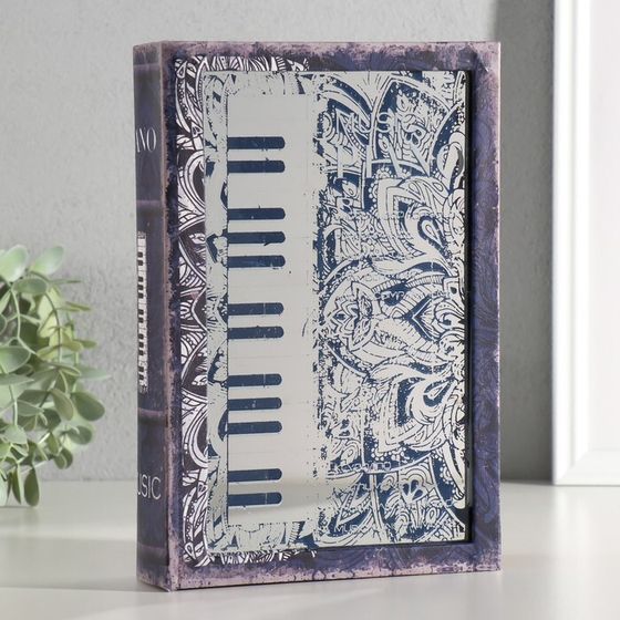 Шкатулка книга-сейф «Пианино», дерево, искусственная кожа, зеркало, 24×16×5 см
