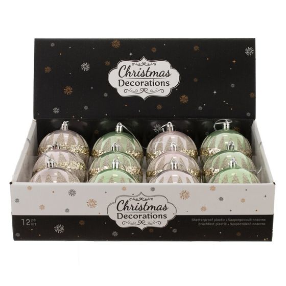Набор из 12 шт: Украшение новогоднее &quot;Шар&quot;, L35 W27 H9 см