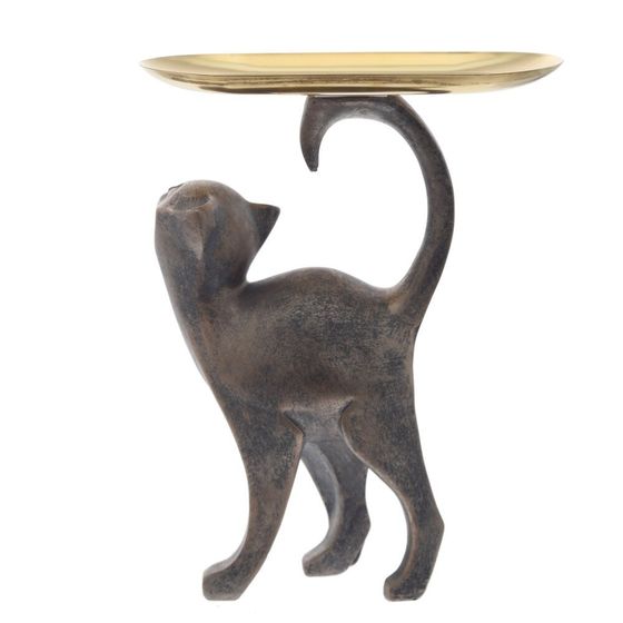 Фигурка декоративная &quot;Кошка&quot; с подносом, L17,5 W8,5 H22,5 см