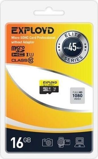 Карта памяти microSDHC 16GB Exployd EX016GCSDHC10UHS-1-ElU1 w