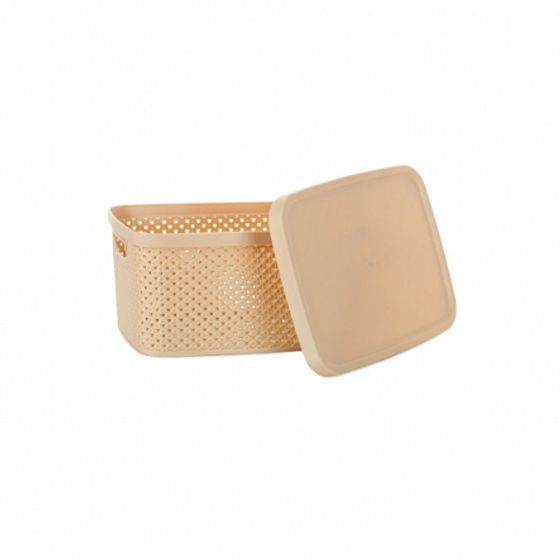 Ящик для хранения DIAMOND латте 3.5л с крышкой