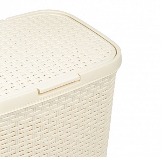 Корзина для белья РОТАНГ слоновая кость 40л