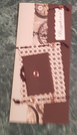 !Открытка ручной работы &quot;Поздравляю!&quot; 10x21 см. + конверт