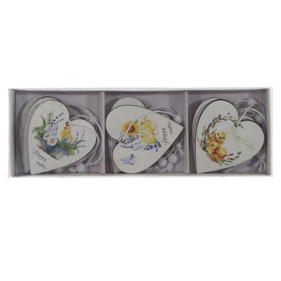 Набор из 9-ти изделий декоративных подвесных &quot;Сердце&quot; (5*0,5*6), L19,5 W6,5 H2 см