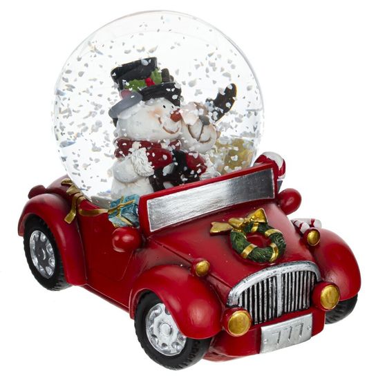 Фигурка декор в стекл шаре &quot;Снеговик и Олень&quot;, D 7 см, L10,5 W7 H9 см