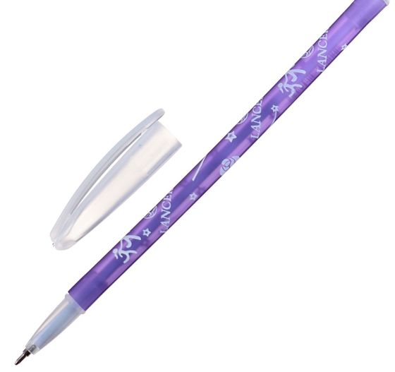 !09 Ручка шариковая (набор 20 штук) 0.5 мм, стержень синий, корпус с рисунком, цветная, тонированная, МИКС