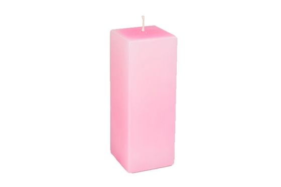 !09 Свеча цветная парафиновая "Квадрат" 8x8x20 cм цвет розовый
