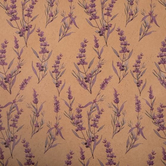 Бумага упаковочная 2 листа крафтовая «Ветки лаванды» 50х70 см
