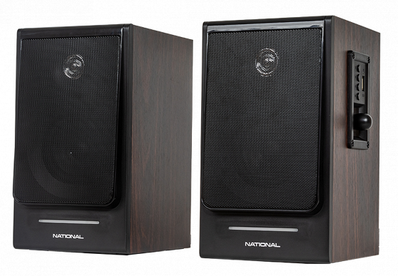 Колонки 2.0 National NAS-0240 250Вт черный/коричневый