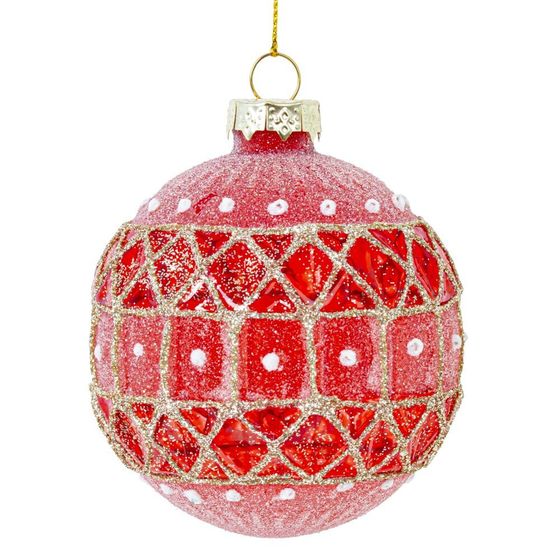 Набор из 12шт Украшение новогоднее &quot;Шар&quot;, D 7.5 см, L34 W25 H9 см